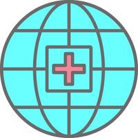 Global Medical Service Line Filled Light Icon vector