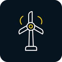 Wind Turbine Line Red Circle Icon vector