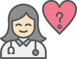 Ask a Doctor Line Filled Light Icon vector