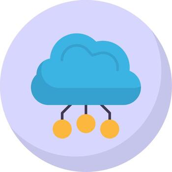 Digital Cloud Flat Bubble Icon vector