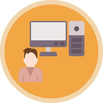 System Worker Flat Multi Circle Icon vector