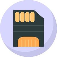 Memory Card Flat Bubble Icon vector