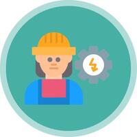 Electrical Engineer Flat Multi Circle Icon vector