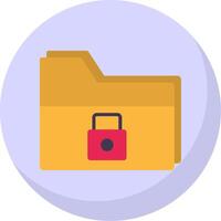 Folder Security Flat Bubble Icon vector