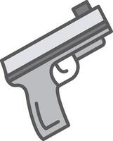 Pistol Line Filled Light Icon vector