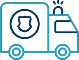 Police Van Line Blue Two Color Icon vector