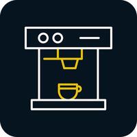 Coffee Machine Line Yellow White Icon vector