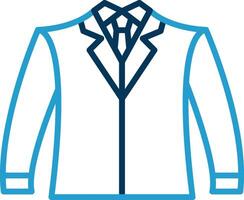 Suit Line Blue Two Color Icon vector