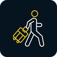 Person Line Yellow White Icon vector