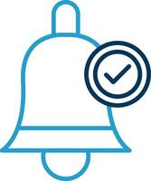 Bell Line Blue Two Color Icon vector