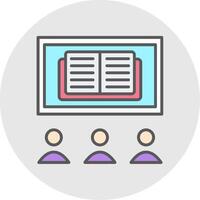 OnLine Filled Light Learning Line Filled Light Icon vector