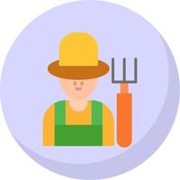 Farmer Flat Bubble Icon vector