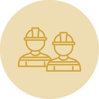 Engineering Team Line Yellow Circle Icon vector