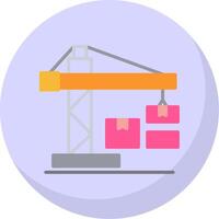 Crane Flat Bubble Icon vector