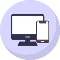 Responsive Devices Flat Bubble Icon vector