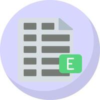 Excel Flat Bubble Icon vector