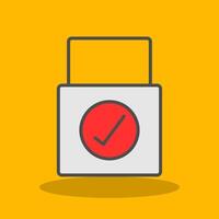 Smart Door Lock Filled Shadow Icon vector