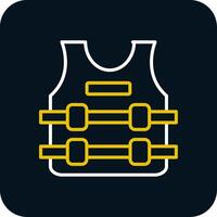 Bullet Proof Jacket Line Red Circle Icon vector