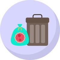 basura plano burbuja icono vector