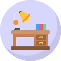 Office Desk Flat Bubble Icon vector