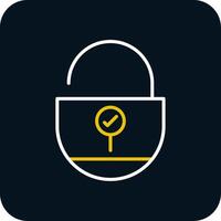 Lock Line Red Circle Icon vector
