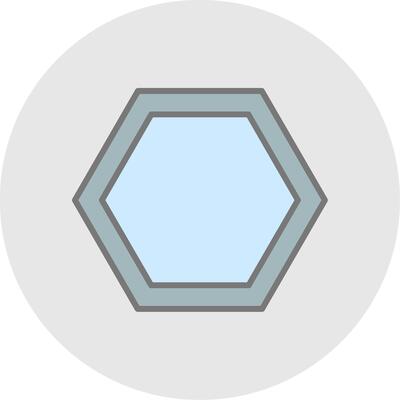 Hexagon Line Filled Light Icon