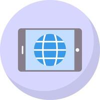 Tablet Screen Flat Bubble Icon vector