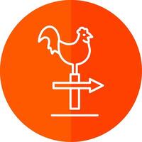 Chicken Line Yellow White Icon vector