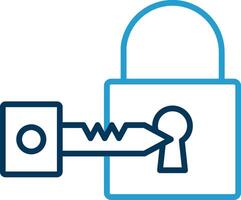 Padlock Line Blue Two Color Icon vector