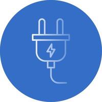 Power Cable Flat Bubble Icon vector