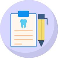 Dental Report Flat Bubble Icon vector