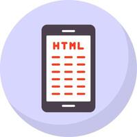 Mobile Coding Flat Bubble Icon vector