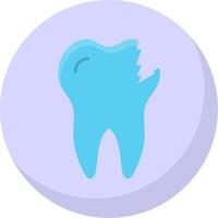 Broken Tooth Flat Bubble Icon vector