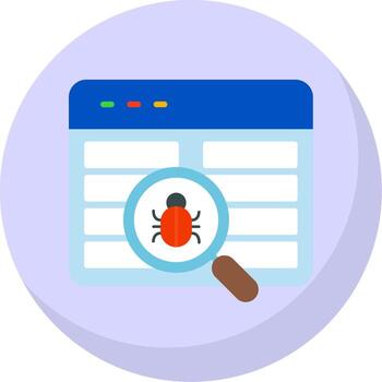 Bug Problem Flat Bubble Icon vector