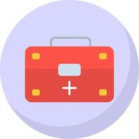 First Aid Kit Flat Bubble Icon vector