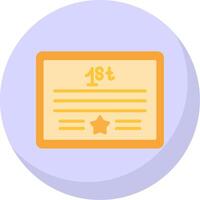 Certificate Flat Bubble Icon vector