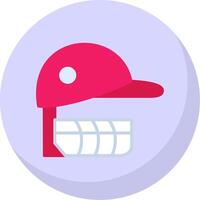 Cricket Helmet Flat Bubble Icon vector