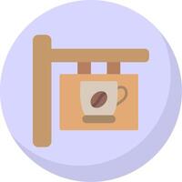 café señalización plano burbuja icono vector