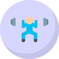 Weight Lifting Flat Bubble Icon vector
