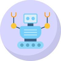 Robot Flat Bubble Icon vector