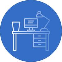 Work Table Flat Bubble Icon vector