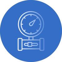 Pressure Gauge Flat Bubble Icon vector