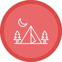 Camping Zone Line Multi Circle Icon vector