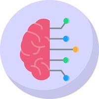 Brain Flat Bubble Icon vector