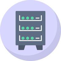 servidor gabinete plano burbuja icono vector
