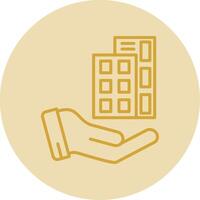 Real Estate Line Yellow Circle Icon vector