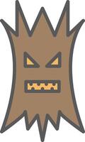 Tree Halloween Line Filled Light Icon vector