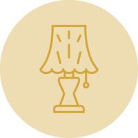 Lamp Line Yellow Circle Icon vector