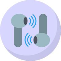 Earbud Flat Bubble Icon vector