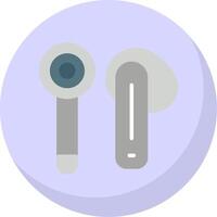 Earbud Flat Bubble Icon vector